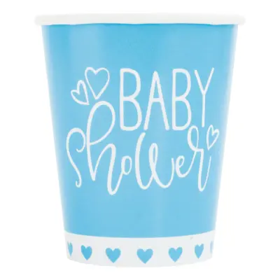 Pappersmuggar Baby Shower Blå - 8-pack