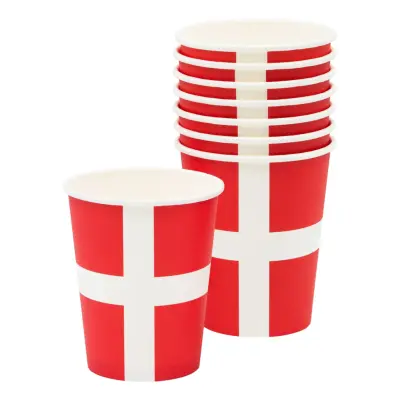 Pappersmuggar Danska Flaggan - 8-pack