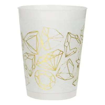 Plastmuggar Diamanter Guld - 8-pack