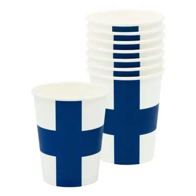 Pappersmuggar Finska Flaggan - 8-pack