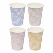 Pappersmuggar Floral Pastell - 8-pack