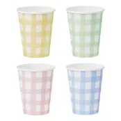 Pappersmuggar Gingham - 8-pack