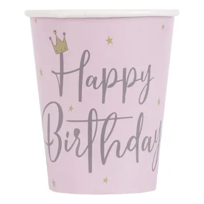 Pappersmuggar Happy Birthday Stjärnor - 8-pack