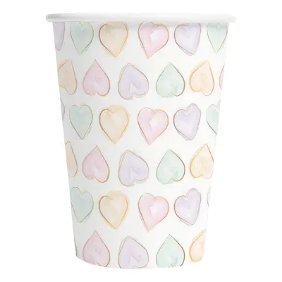 Pappersmuggar Hjärtan Watercolor - 8-pack