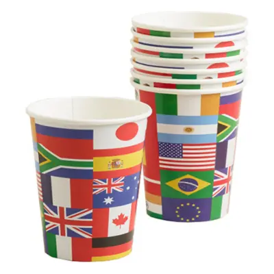 Pappersmuggar Internationella Flaggor - 8-pack