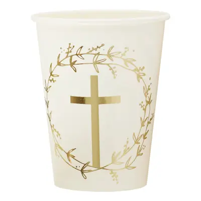 Pappersmuggar Kors Guld - 8-pack