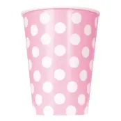 Pappersmuggar Ljusrosa Prickiga - 6-pack