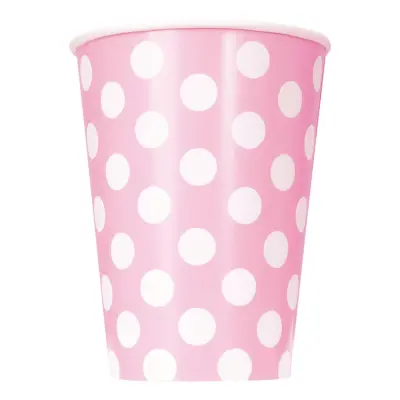 Pappersmuggar Ljusrosa Prickiga - 6-pack