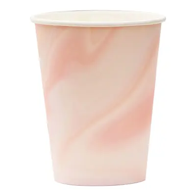 Pappersmuggar Marmor Ljusrosa - 8-pack