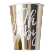 Pappersmuggar Oh baby Guld - 8-pack