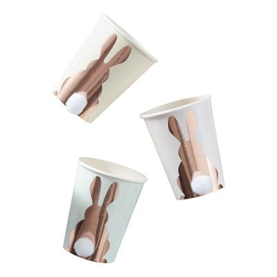 Pappersmuggar Påskharar Roséguld - 8-pack