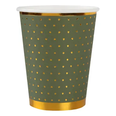 Pappersmuggar Prickiga Grön/Guld - 10-pack