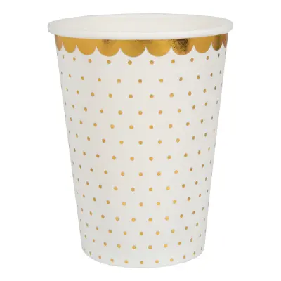 Pappersmuggar Prickiga Guld/Vit - 10-pack