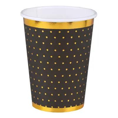 Pappersmuggar Prickiga Svart/Guld - 10-pack