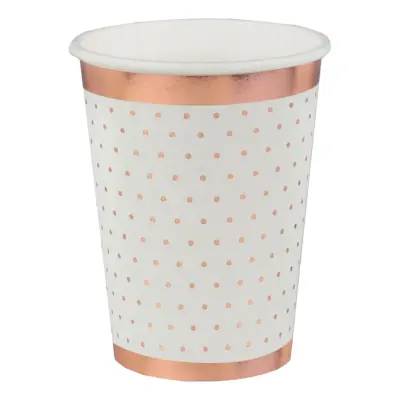 Pappersmuggar Prickiga Vit/Roséguld - 10-pack