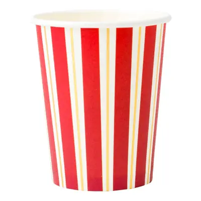 Pappersmuggar Röd/Vit Randiga - 8-pack