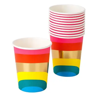 Pappersmuggar Rainbow Happy Birthday - 12-pack