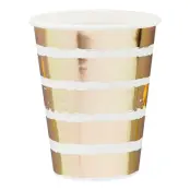 Pappersmuggar Randiga Guld Metallic - 10-pack