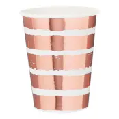 Pappersmuggar Randiga Roséguld Metallic - 10-pack