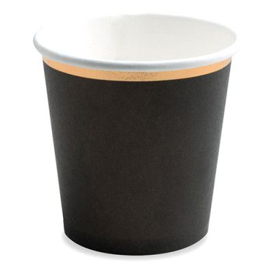 Pappersmuggar Svart med Guldrand - 6-pack