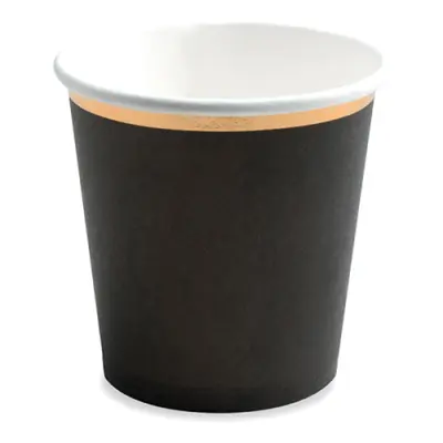 Pappersmuggar Svart med Guldrand - 6-pack