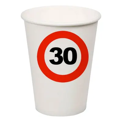 Pappersmuggar Trafikskylt 30 - 8-pack