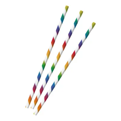 Papperssugrör Regnbåge - 12-pack