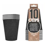 Party Cups Glitter Svart - 10-pack
