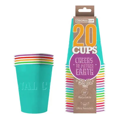 Party Cups Papper Flerfärgade - 20-pack