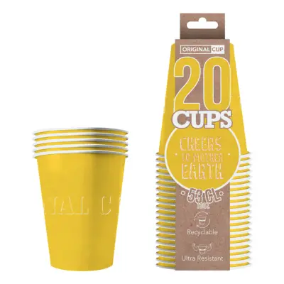 Party Cups Papper Gul - 20-pack