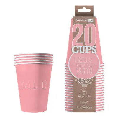 Party Cups Papper Rosa - 20-pack