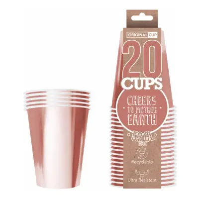 Party Cups Papper Roséguld Metallic - 20-pack