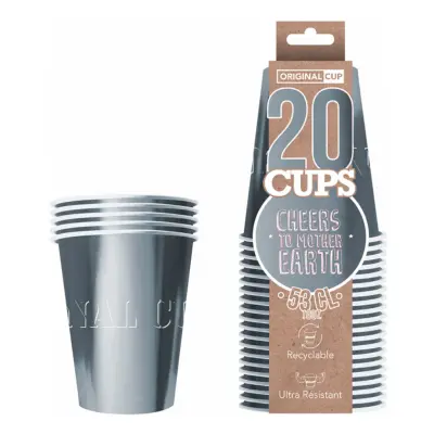 Party Cups Papper Silver - 20-pack