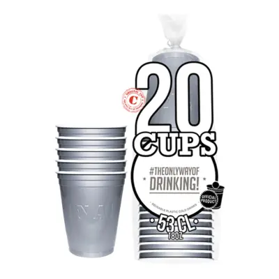 Party Cups Silver - 20-pack