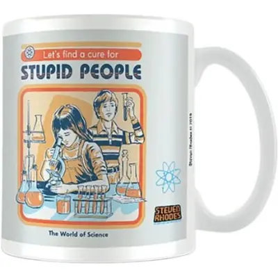 Steven Rhodes - Fun Mugg - Let's Find A Cure For Stupid People - för  vit