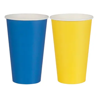 Stora Pappersmuggar Blå/Gul - 24-pack