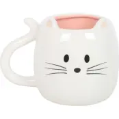 Tierisch - Fun Mugg - White Cat - för None - vit