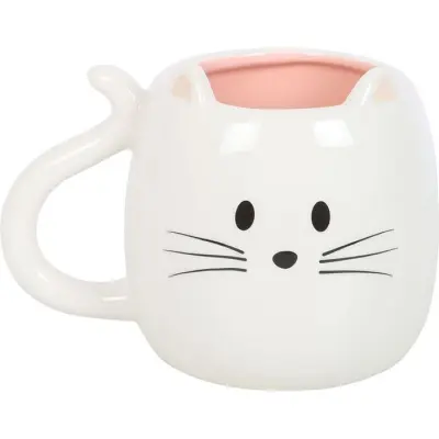 Tierisch - Fun Mugg - White Cat - för None - vit