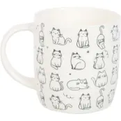 Tierisch - Fun Mugg - White Happy Cat - för None - vit