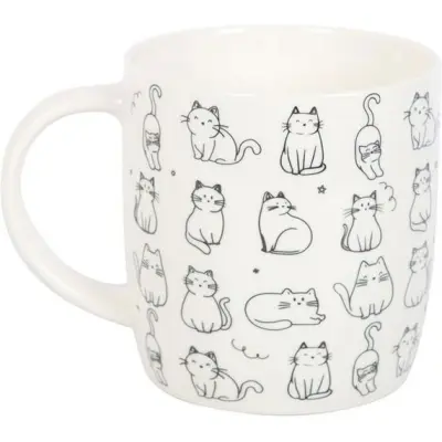 Tierisch - Fun Mugg - White Happy Cat - för None - vit