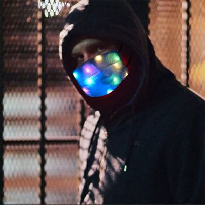 Flerfärgad LED Munskydd - One size