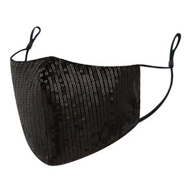 Paljettmunskydd - Svart