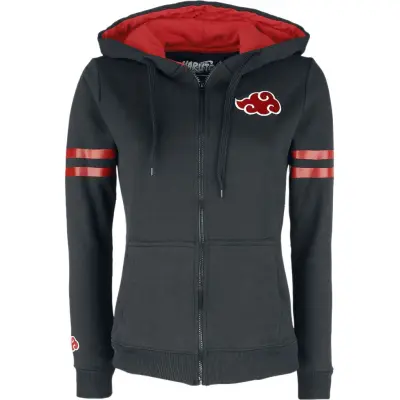 Naruto - Anime Luvjacka - Akatsuki Member - L - för Dam - svart/röd