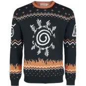 Naruto - Anime Stickad jumper - Sign - S M - för Herr - svart