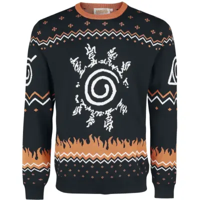 Naruto - Anime Stickad jumper - Sign - S M - för Herr - svart
