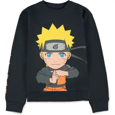 Naruto - Anime Sweatshirt - Barn - Shippuden - Naruto Uzumaki - 158/164 - för barn - svart