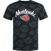 Naruto - Anime T-shirt - Akatsuki All Over - M XXL - för Herr - svart