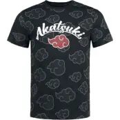 Naruto - Anime T-shirt - Akatsuki All Over - M L - för Herr - svart