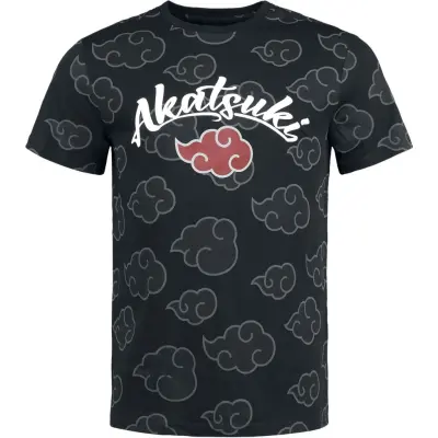 Naruto - Anime T-shirt - Akatsuki All Over - M L - för Herr - svart
