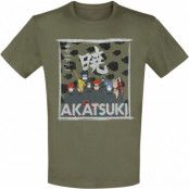 Naruto - Anime T-shirt - Akatsuki Clan - M XXL - för Herr - grön